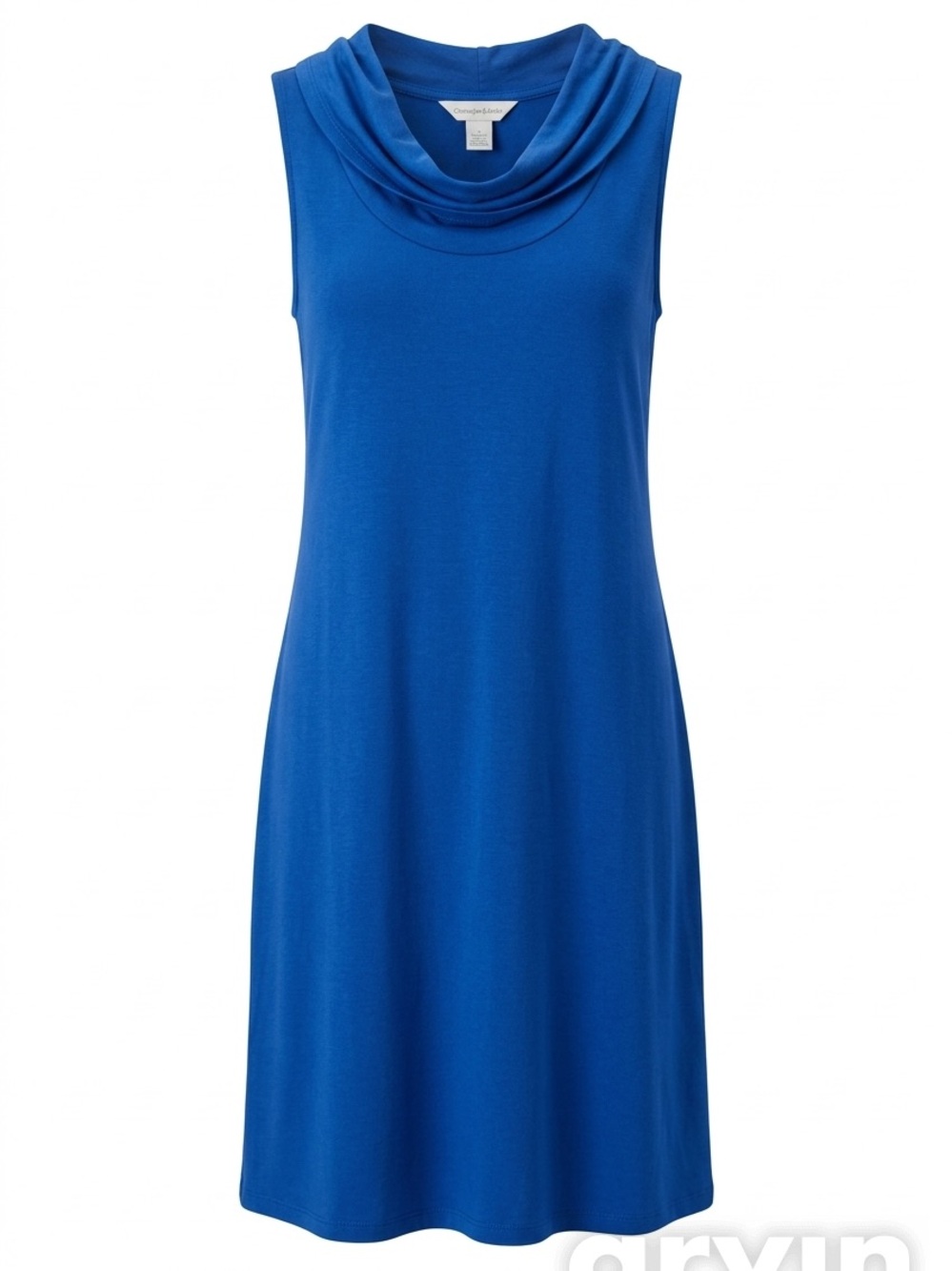 Christopher & Banks Royal Blue Sleeveless Cowl Neck Tank Dress